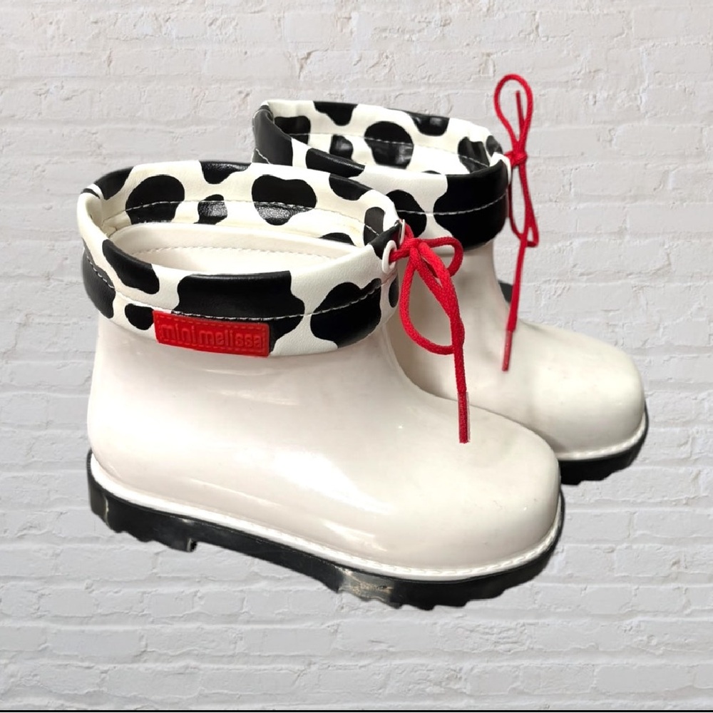 Mini Melissa Cow Print Rain Boots